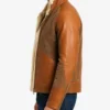 Men's Warm Pilot Winter Shearling Leather Jacket For Brown