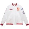 NY Mets City Collection White Satin Varsity Jacket
