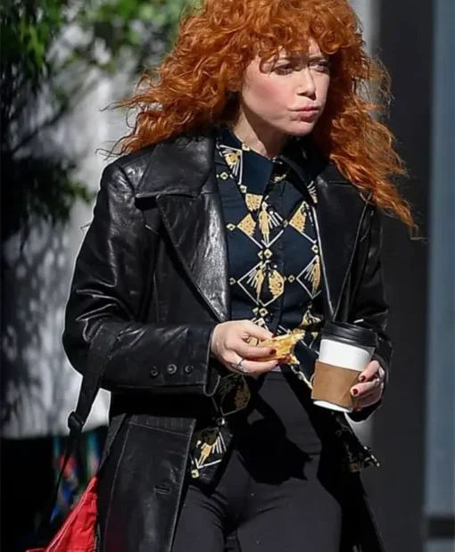Natasha Lyonne Poker Face Leather Coat