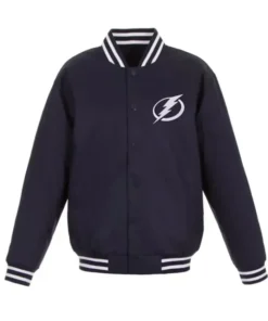 Navy Tampa Bay Lightning Front Hit Poly Twill Jacket