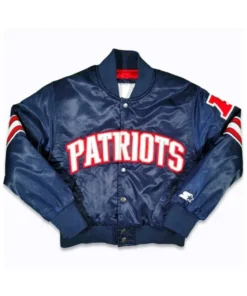 New England Patriots 90s Navy Blue Varsity Jacket