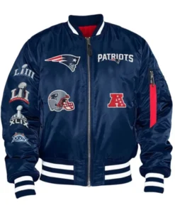 New England Patriots Blue Vintage Bomber Jacket