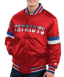 New England Patriots Home Game Red Varsity Jacket