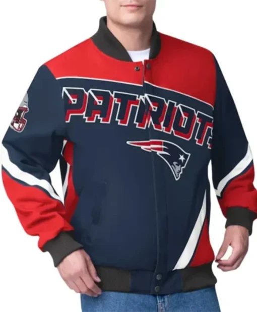 New England Patriots Maximum Racing Varsity Jacket
