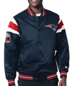 New England Patriots Midweight Navy Blue Varsity Jacket