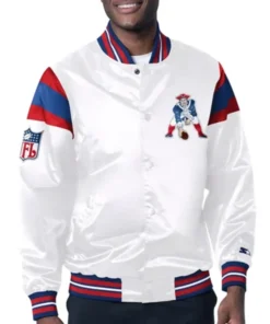 New England Patriots Midweight White Varsity Jacket
