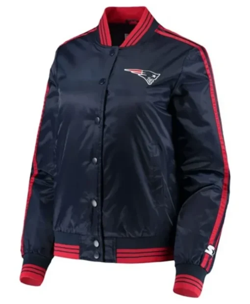 New England Patriots Overtime Navy Blue Varsity Jacket