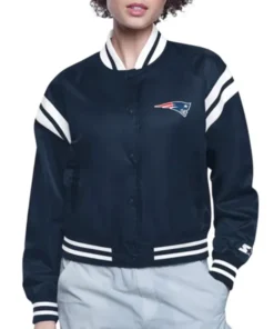 New England Patriots Printed Logo Varsity Jacket
