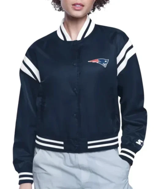 New England Patriots Printed Logo Varsity Jacket