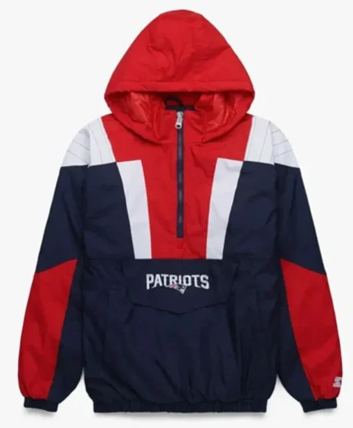 New England Patriots Red And Navy Blue Pullover Jacket