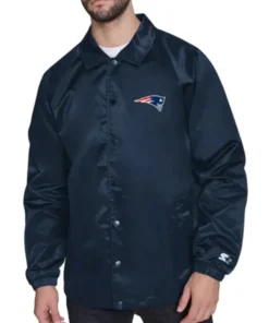 New England Patriots Retro Logo Coaches Navy Blue Jacket