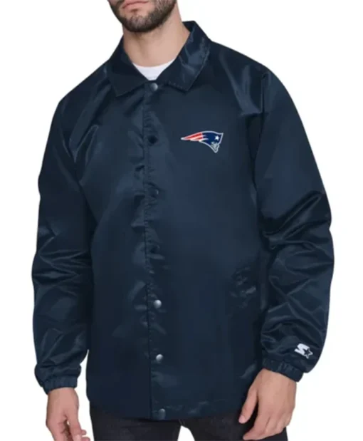 New England Patriots Retro Logo Coaches Navy Blue Jacket