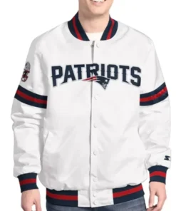 New England Patriots Scout White Varsity Jacket