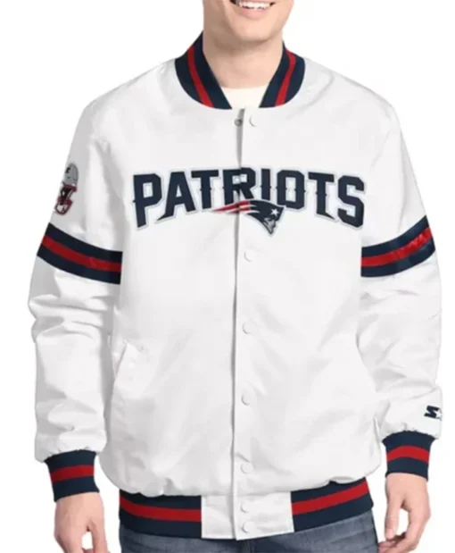 New England Patriots Scout White Varsity Jacket
