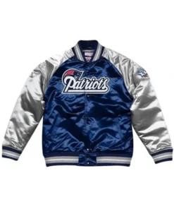 New England Patriots The Pick And Roll Navy Blue And Silver Jacket
