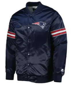 New England Patriots The Pick And Roll Navy Blue Varsity Jacket