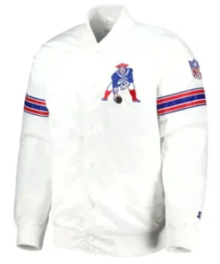 New England Patriots The Power Forward White Varsity Jacket