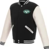 New York Jets Black And White Varsity Jacket