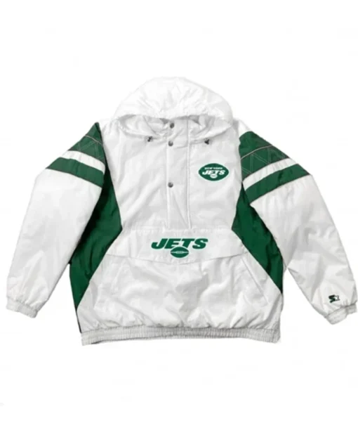 New York Jets Home Team White Half-Zip Jacket