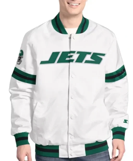 New York Jets Scout White Varsity Jacket