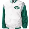 New York Jets Throwback Warm Up Pitch Varsity Jacket