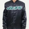 New York Jets Wordmark Black Varsity Jacket