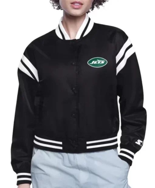 New Yorks Jets Printed Logo Varsity Jacket