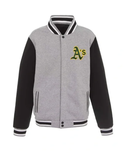 Oakland Athletics Grey And Black Varsity Jacket