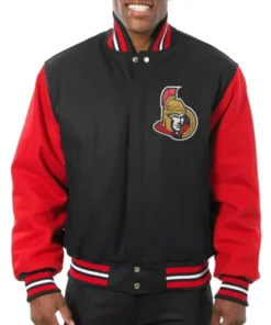 Ottawa Senators Black-Red Varsity Jacket