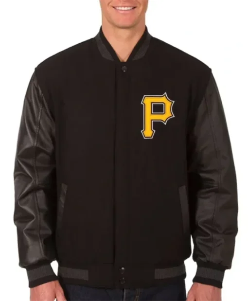 Pittsburgh Pirates Black Letterman Varsity Jacket