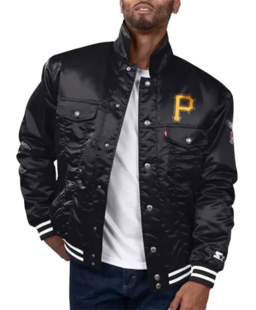 Pittsburgh Pirates Black Trucker Varsity Jacket