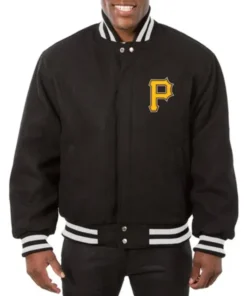 Pittsburgh Pirates Embroidered Black Varsity Jacket