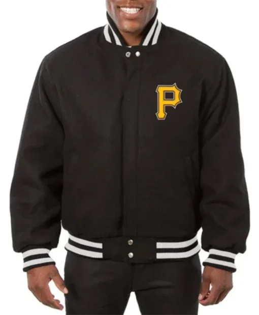 Pittsburgh Pirates Embroidered Black Varsity Jacket