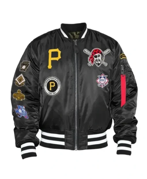 Pittsburgh Pirates MA-1 Black Bomber Jacket
