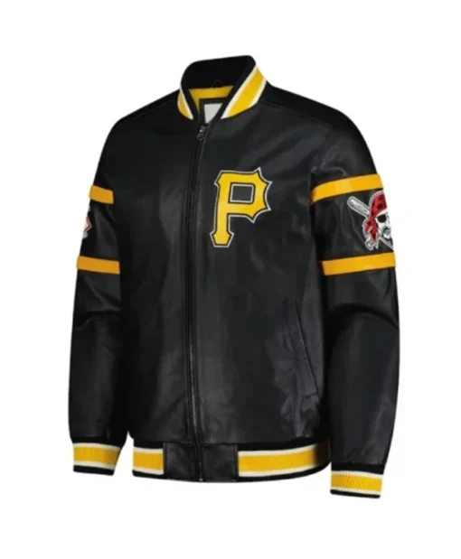 Pittsburgh Pirates Striped Black Bomber Jacket