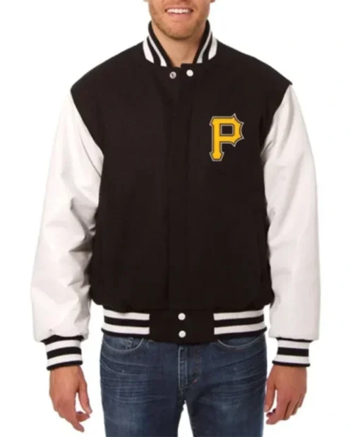 Pittsburgh Pirates Two Tone Black And White Varsity Jacket