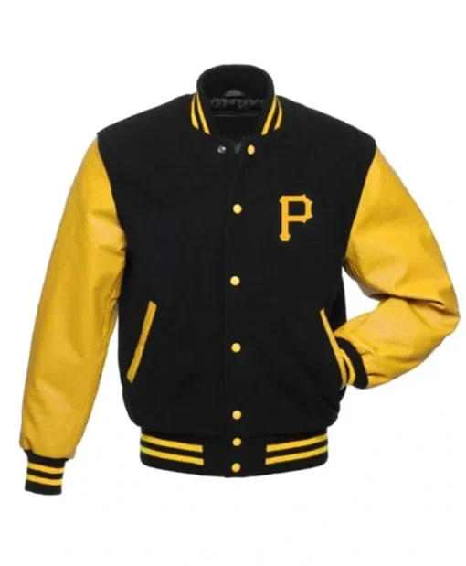 Pittsburgh Pirates Yellow And Black Varsity Jacket