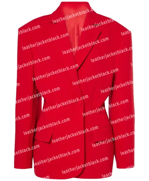 Red Selena Gomez Rare Beauty Event Blazer