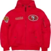 San Francisco 49ers Red Hooded Bomber Jacket