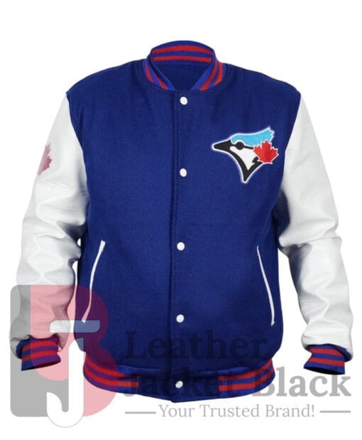 Toronto Blue Jays Blue And White Varsity Letterman Jacket