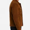 Slim-Fit Brown Suede Leather Jacket Men