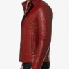 Slim Fit Casual Maroon Leather Jacket For Men