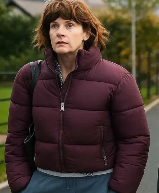 Such Brave Girls 2025 Louise Brealey Purple Puffer Jacket