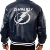 Tampa Bay Lightning Leather Navy Varsity Jacket