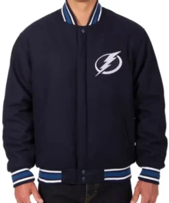 Tampa Bay Lightning Navy Blue Varsity Jacket