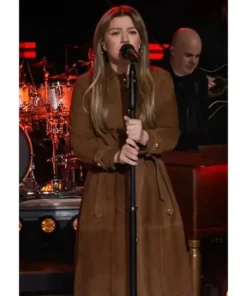 The Kelly Clarkson Show 2025 Kelly Clarkson Suede Coat