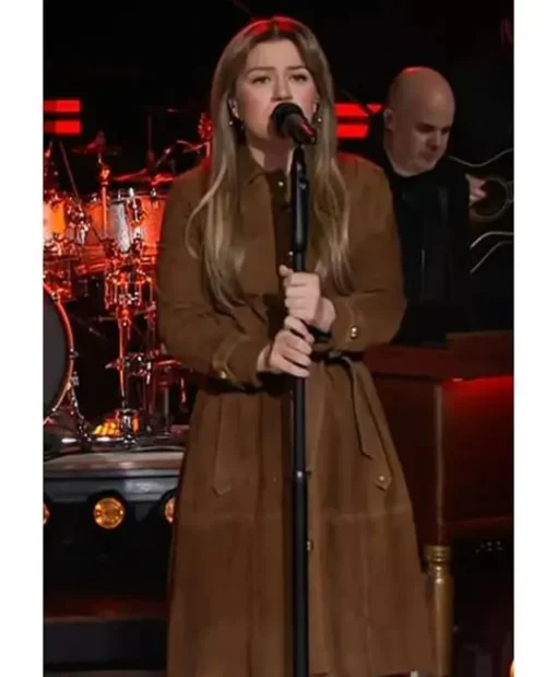 The Kelly Clarkson Show 2025 Kelly Clarkson Suede Coat