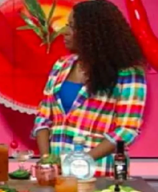 The Social 2025 Andrea Bain Multicolor Checked Blazer