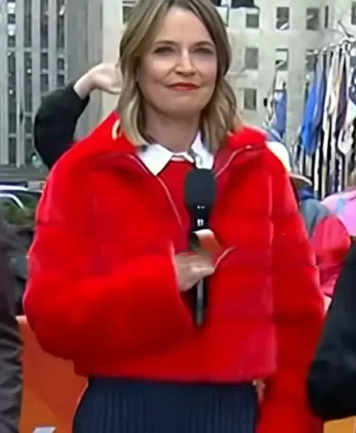 The Today Show Savannah Guthrie Red Puffer Jacket