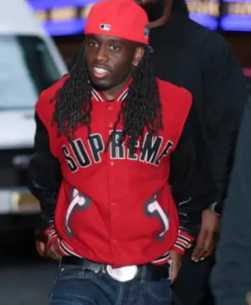 The Tonight Show Red Kai Cenat Varsity Jacket